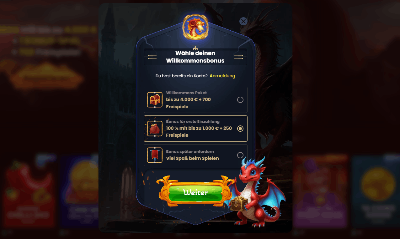 Registration at Dragonslots step by step